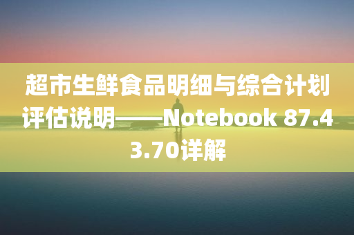 超市生鲜食品明细与综合计划评估说明——Notebook 87.43.70详解