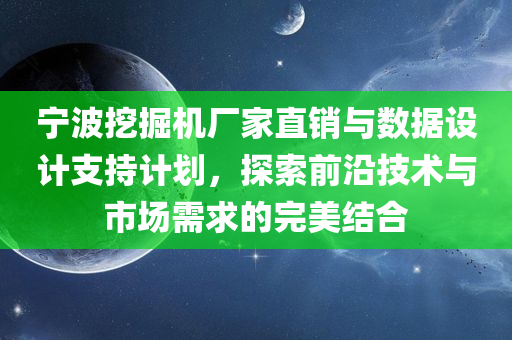 宁波挖掘机厂家直销与数据设计支持计划，探索前沿技术与市场需求的完美结合