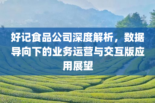 好记食品公司深度解析，数据导向下的业务运营与交互版应用展望