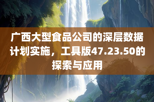 广西大型食品公司的深层数据计划实施，工具版47.23.50的探索与应用