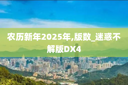 农历新年2025年,版数_迷惑不解版DX4