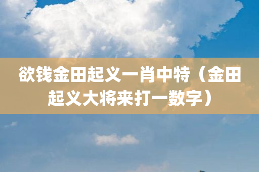 欲钱金田起义一肖中特（金田起义大将来打一数字）