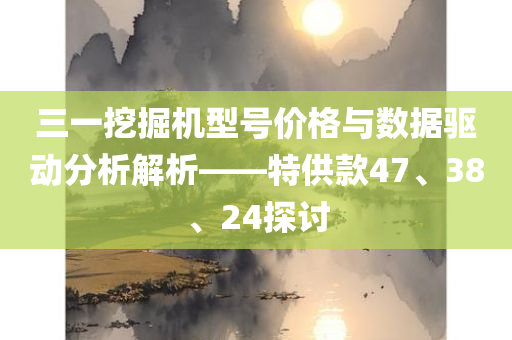 三一挖掘机型号价格与数据驱动分析解析——特供款47、38、24探讨