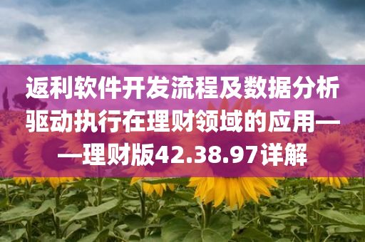 返利软件开发流程及数据分析驱动执行在理财领域的应用——理财版42.38.97详解