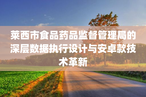 莱西市食品药品监督管理局的深层数据执行设计与安卓款技术革新