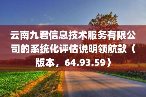 云南九君信息技术服务有限公司的系统化评估说明领航款（版本，64.93.59）