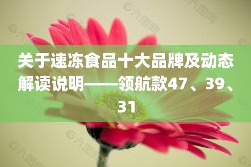 关于速冻食品十大品牌及动态解读说明——领航款47、39、31