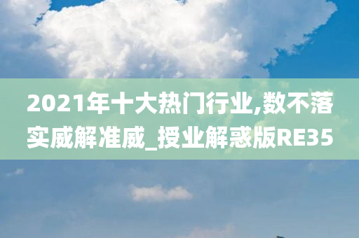 2021年十大热门行业,数不落实威解准威_授业解惑版RE35