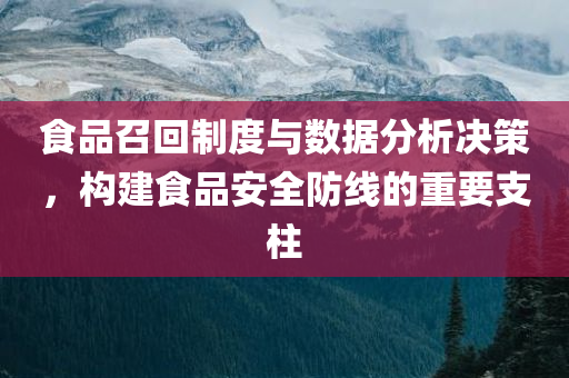 食品召回制度与数据分析决策，构建食品安全防线的重要支柱