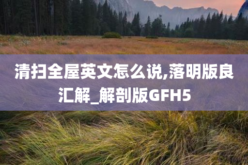 清扫全屋英文怎么说,落明版良汇解_解剖版GFH5