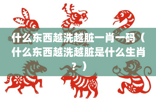 什么东西越洗越脏一肖一码（什么东西越洗越脏是什么生肖？）