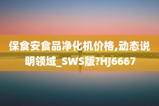 保食安食品净化机价格,动态说明领域_SWS版?HJ6667