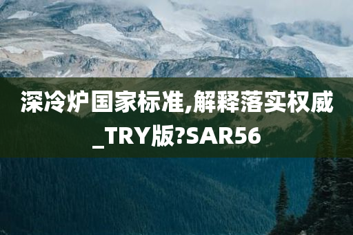 深冷炉国家标准,解释落实权威_TRY版?SAR56