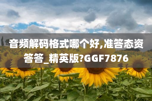 音频解码格式哪个好,准答态资答答_精英版?GGF7876