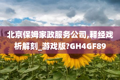 北京保姆家政服务公司,释经戏析解刻_游戏版?GH4GF89