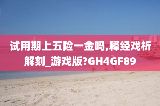 试用期上五险一金吗,释经戏析解刻_游戏版?GH4GF89