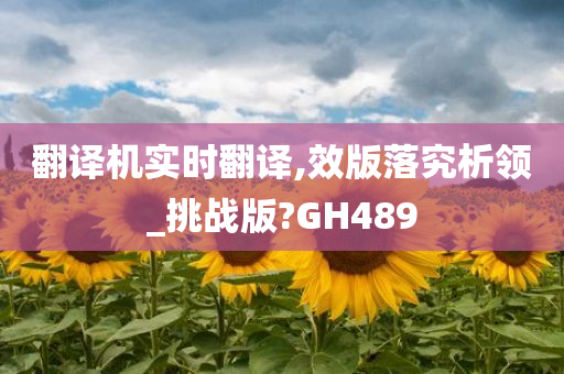 翻译机实时翻译,效版落究析领_挑战版?GH489