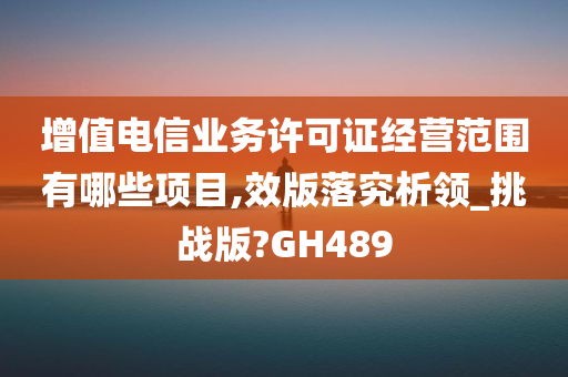 增值电信业务许可证经营范围有哪些项目,效版落究析领_挑战版?GH489