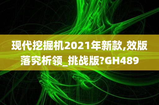 现代挖掘机2021年新款,效版落究析领_挑战版?GH489