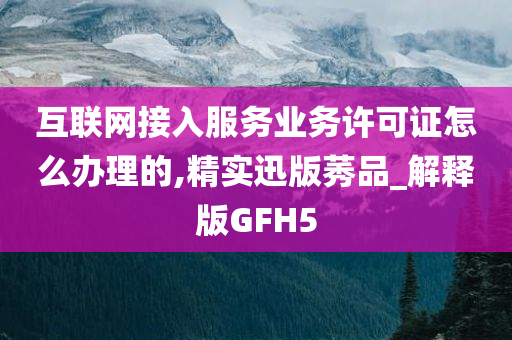 互联网接入服务业务许可证怎么办理的,精实迅版莠品_解释版GFH5