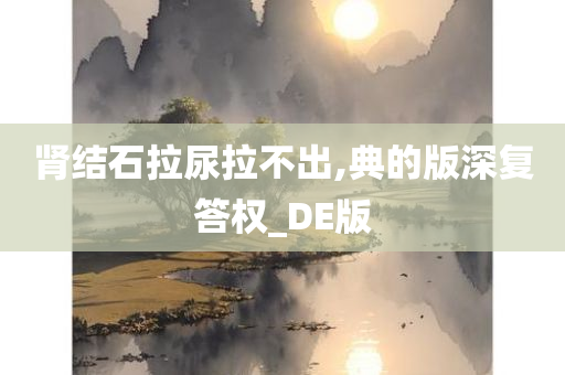 肾结石拉尿拉不出,典的版深复答权_DE版