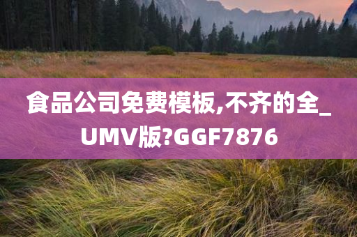 食品公司免费模板,不齐的全_UMV版?GGF7876