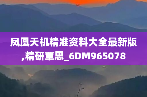 凤凰天机精准资料大全最新版,精研覃思_6DM965078