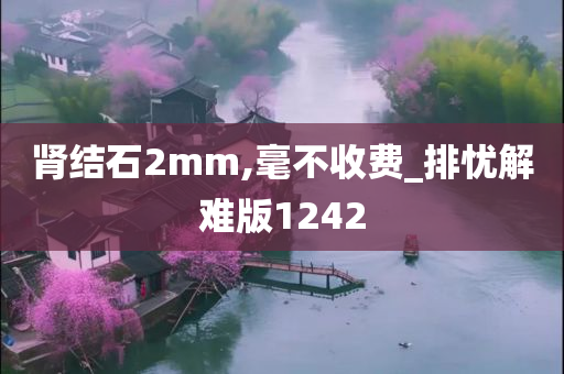 肾结石2mm,毫不收费_排忧解难版1242