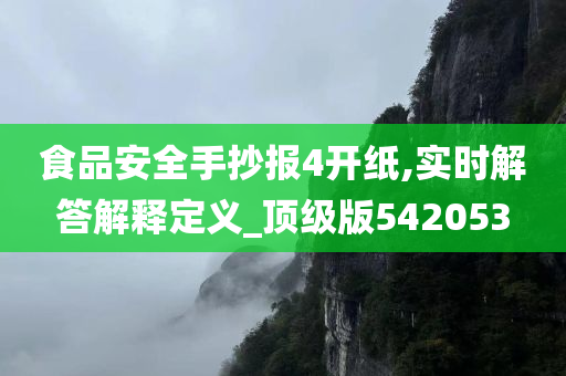 食品安全手抄报4开纸,实时解答解释定义_顶级版542053