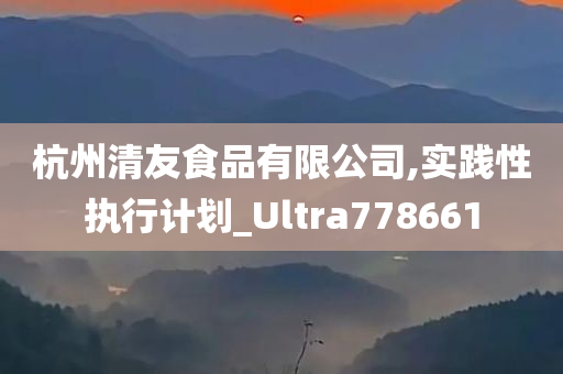 杭州清友食品有限公司,实践性执行计划_Ultra778661