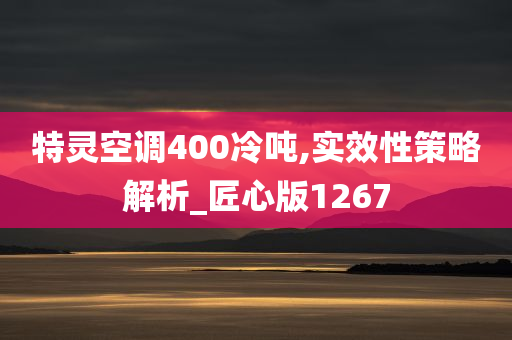 特灵空调400冷吨,实效性策略解析_匠心版1267