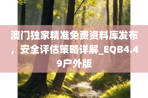 澳门独家精准免费资料库发布，安全评估策略详解_EQB4.49户外版