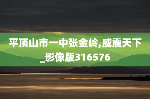 平顶山市一中张金岭,威震天下_影像版316576