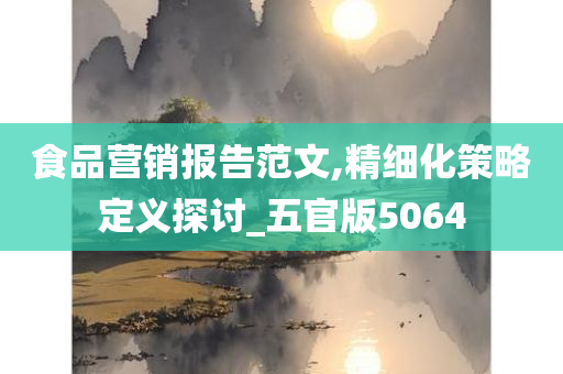 食品营销报告范文,精细化策略定义探讨_五官版5064