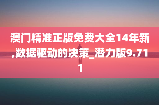 澳门精准正版免费大全14年新,数据驱动的决策_潜力版9.711