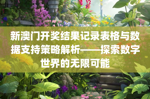 新澳门开奖结果记录表格与数据支持策略解析——探索数字世界的无限可能