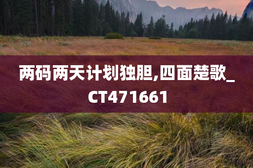 两码两天计划独胆,四面楚歌_CT471661