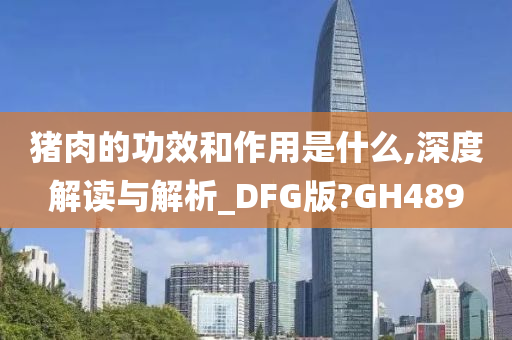 猪肉的功效和作用是什么,深度解读与解析_DFG版?GH489