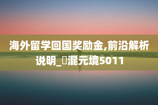 海外留学回国奖励金,前沿解析说明_‌混元境5011