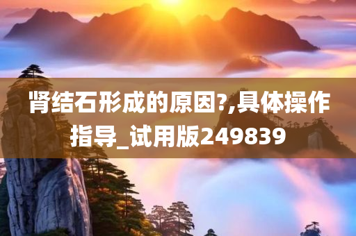 肾结石形成的原因?,具体操作指导_试用版249839