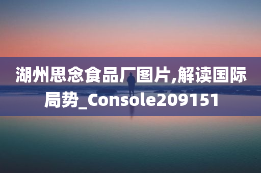 湖州思念食品厂图片,解读国际局势_Console209151