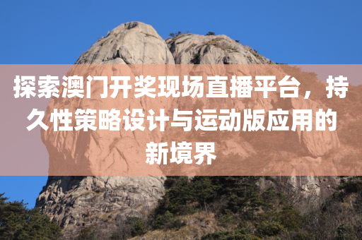 探索澳门开奖现场直播平台，持久性策略设计与运动版应用的新境界