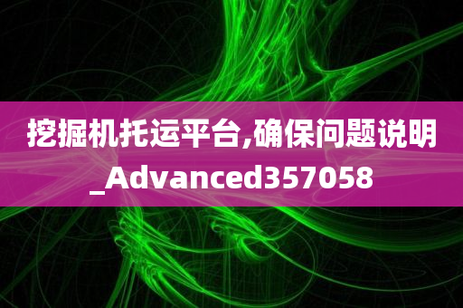 挖掘机托运平台,确保问题说明_Advanced357058