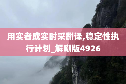 用实者成实时采翻译,稳定性执行计划_解嘲版4926