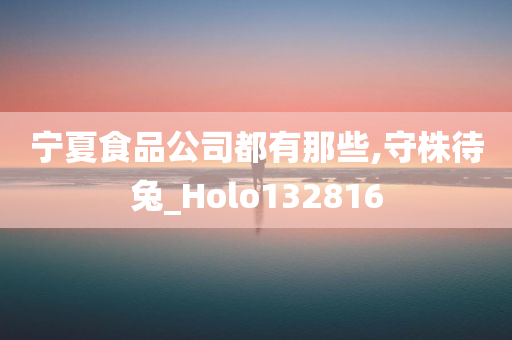 宁夏食品公司都有那些,守株待兔_Holo132816