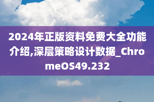 2024年正版资料免费大全功能介绍,深层策略设计数据_ChromeOS49.232