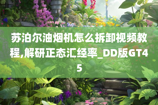 苏泊尔油烟机怎么拆卸视频教程,解研正态汇经率_DD版GT45