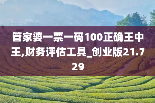 管家婆一票一码100正确王中王,财务评估工具_创业版21.729