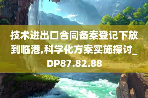 技术进出口合同备案登记下放到临港,科学化方案实施探讨_DP87.82.88