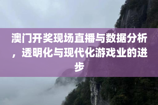 澳门开奖现场直播与数据分析，透明化与现代化游戏业的进步